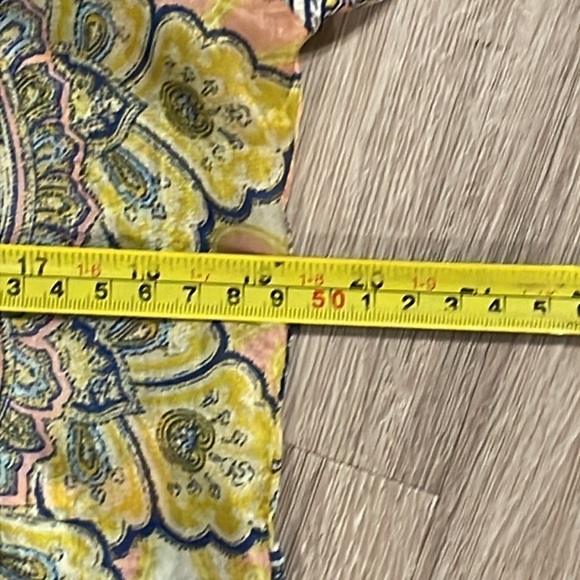 Ana Alcazar Women Tunic Medium Pink & Yellow 100% Silk Floral Contemporary - Picture 10 of 10